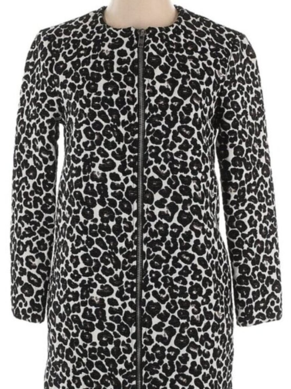 Cupcakes & Cashmere Black and White Animal Print Coat
